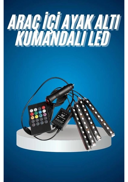 Araç Içi Aydınlatma Kumandalı 12 LED Ayak Altı LED Ambiyans Işığı Sese Duyarlı Kumandalı fiyatları