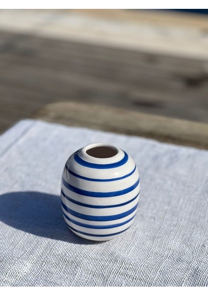 1 Adet 12CM Küçük Lacivert Line Art Vazo fırsatları