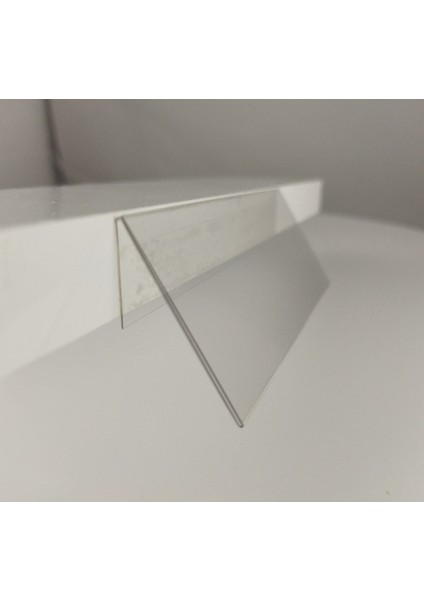 Raf Önü Kendinden Yapışkanlı Etiketlik, Pvc Raf Önü Açılı Plastik Etiketlik 60X100 mm - 50'li Paket fırsatları