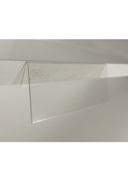 Raf Önü Kendinden Yapışkanlı Etiketlik, Pvc Raf Önü Açılı Plastik Etiketlik 60X100 mm - 50'li Paket indirimleri