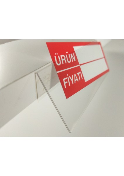 Raf Önü Kendinden Yapışkanlı Etiketlik, Pvc Raf Önü Açılı Plastik Etiketlik 60X100 mm - 50'li Paket