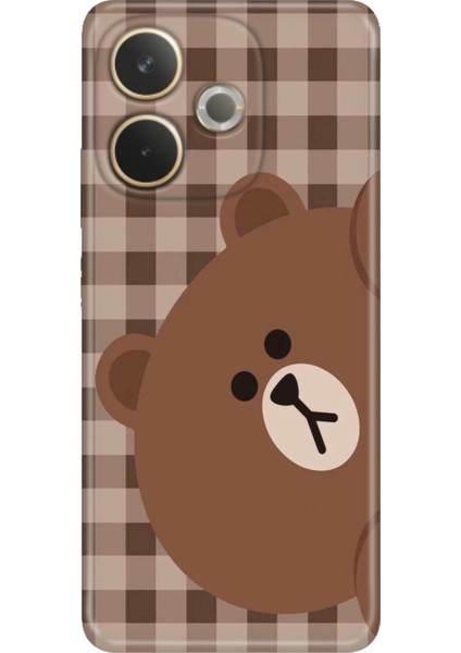 Oppo A5 Pro Kılıf Desenli Baskılı Tpu Rubber Kapak Ekose Bear