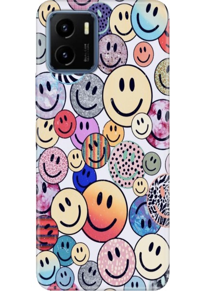 Vivo Y15S Kılıf Desenli Baskılı Tpu Rubber Kapak Emojix