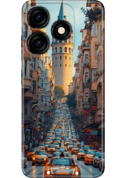 Tecno Spark 10 4g - 10C Kılıf Desenli Baskılı Tpu Rubber Kapak Galata Francisco