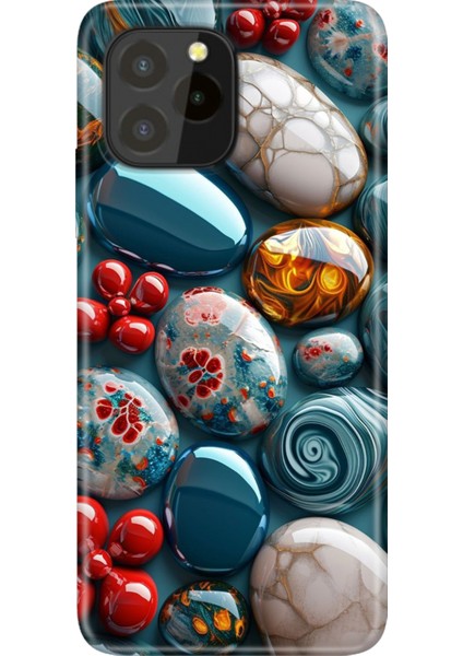 Oukitel C21 Pro - C21 Plus Kılıf Desenli Baskılı Tpu Rubber Kapak Çakıl Taşları