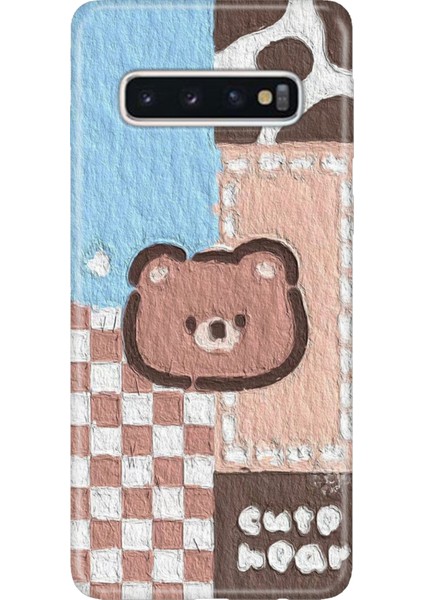 Samsung Galaxy S10+ Plus Kılıf Desenli Baskılı Tpu Rubber Kapak Ayıcık