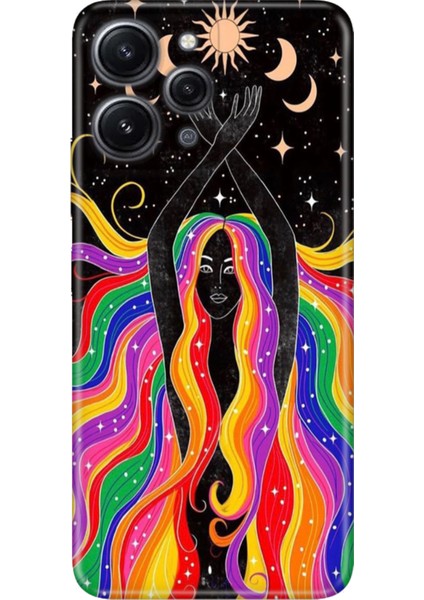 Xiaomi Redmi 12 Kılıf Desenli Baskılı Tpu Rubber Kapak Ay Kız