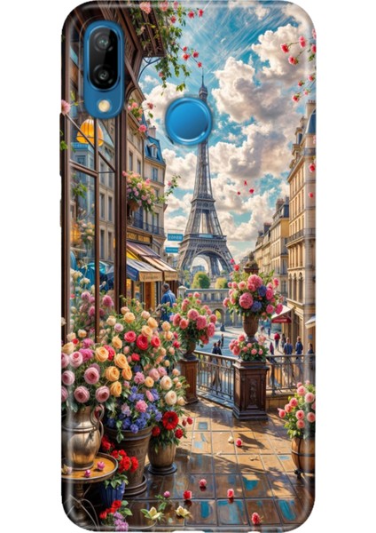 Huawei P20 Lite Kılıf Desenli Baskılı Tpu Rubber Kapak Baharda Paris
