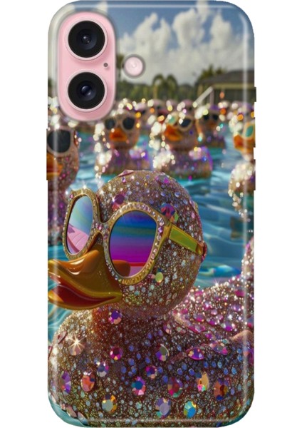 iPhone 16 Plus Kılıf Desenli Baskılı Tpu Rubber Kapak Işıltılı Hayat