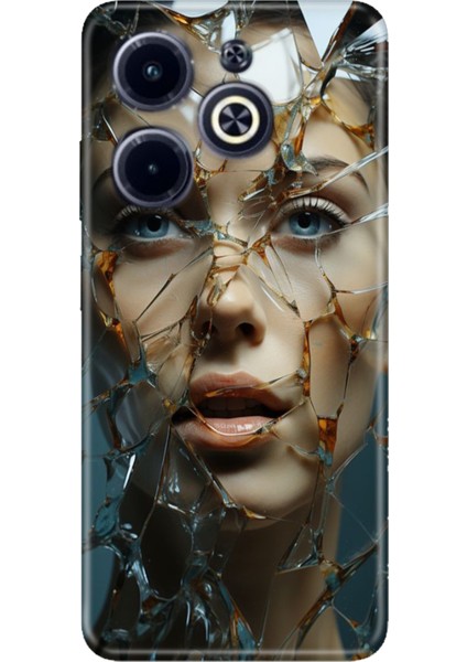 Infinix Hot 40I Kılıf Desenli Baskılı Tpu Rubber Kapak Cam Kırığı