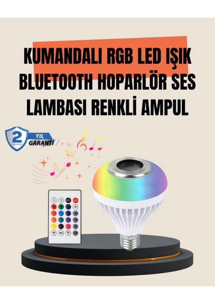 12W LED Ampul – Renkli Işık ve Dahili Hoparlör Özellikli - MR000K-1FWL20
