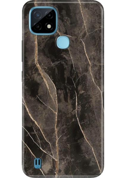 Realme C21 Kılıf Desenli Baskılı Tpu Rubber Kapak Bloom Mermer
