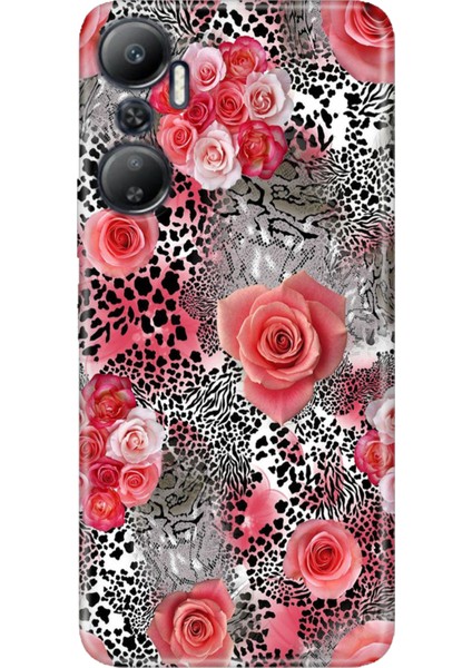 Infinix Hot 20 Kılıf Desenli Baskılı Tpu Rubber Kapak Flower Design