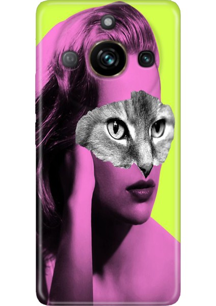 Realme 11 Pro Kılıf Desenli Baskılı Tpu Rubber Kapak Cat Face