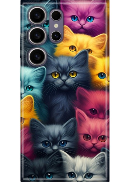 Samsung Galaxy S24 Ultra Kılıf Desenli Baskılı Tpu Rubber Kapak Kedi Ordusu