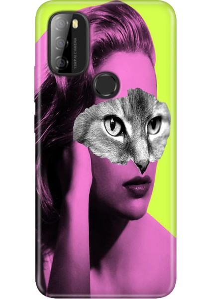 Reeder P13 Blue Max 2021 128 GB Kılıf Desenli Baskılı Tpu Rubber Kapak Cat Face