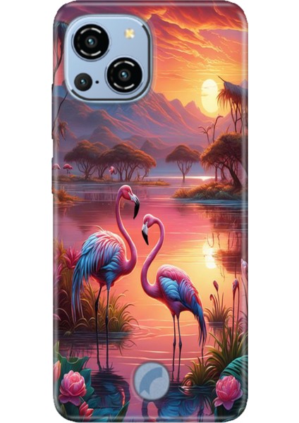 Reeder S23 Pro Max Kılıf Desenli Baskılı Tpu Rubber Kapak FLAMINGO888