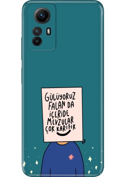 Xiaomi Redmi Note 12S Kılıf Desenli Baskılı Tpu Rubber Kapak Gülüyoruz