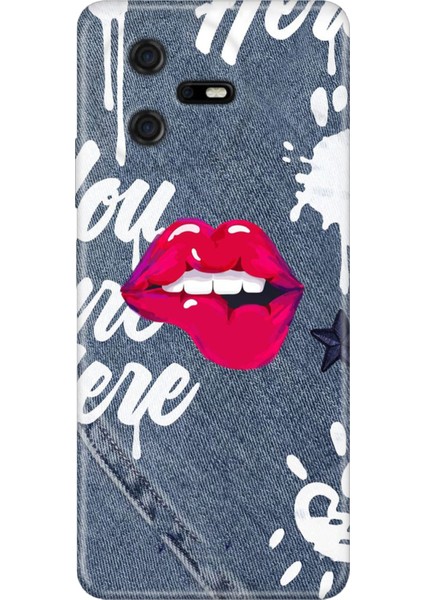 Casper Via A40 Kılıf Desenli Baskılı Tpu Rubber Kapak Jeanssss