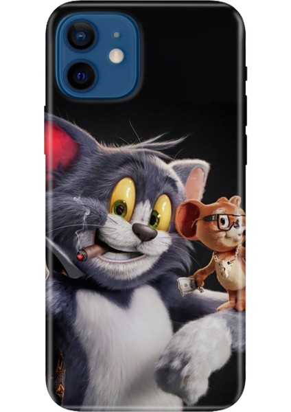 iPhone 12 Kılıf Desenli Baskılı Tpu Rubber Kapak Jerry And-Tom