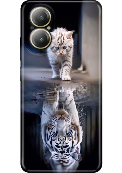 Realme 12 Lite Kılıf Desenli Baskılı Tpu Rubber Kapak Big Cat
