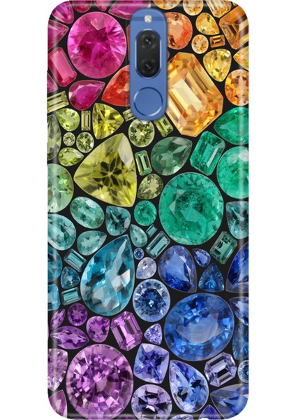 Huawei Mate 10 Lite Kılıf Desenli Baskılı Tpu Rubber Kapak Elmas 444