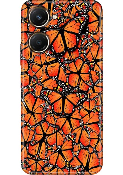 Vivo Y18 Kılıf Desenli Baskılı Tpu Rubber Kapak Kelebek Cümbüşü