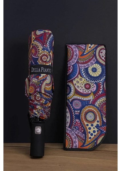 Otomatik Full Fonksiyon Açma Kapama Fiber Tel Kılıflı Mandala -Şal -Etnik Desenli Kaliteli Şemsiye