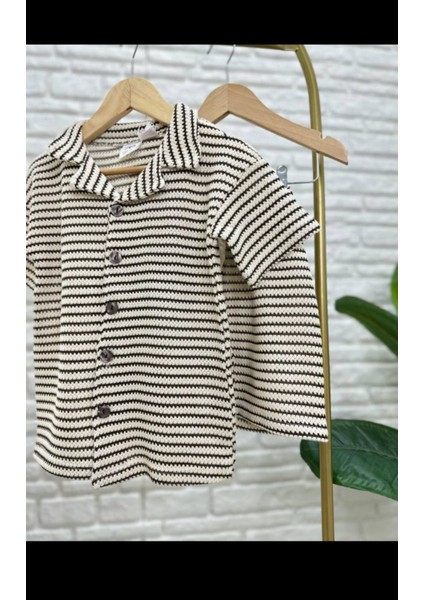 Waffle Kumaş Kahverengi Erkek Çocuk Şortlu Takım