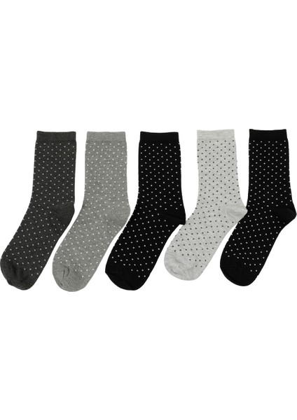 Mını Puan 5 Lı Skt-W 5pr Sıyah Multı Kadın Soket Çorap