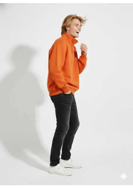 Unisex Regular Çift Iplik Yumuşak Dokulu Düğmeli Sweatshirt fiyatları