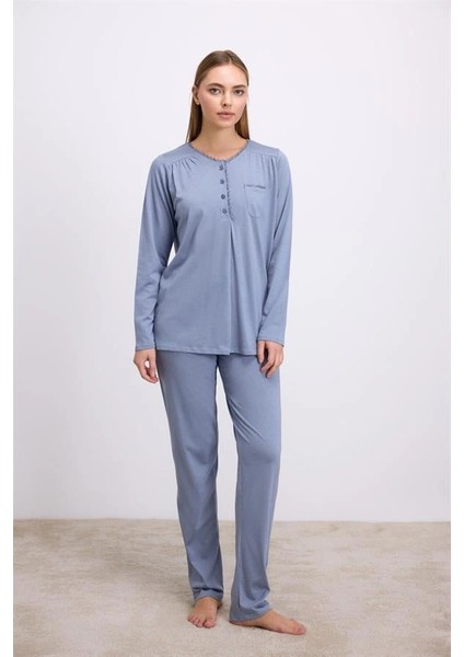 Özel Tasarım Kadın Uzun Kol T-Shirt ve Pantolon Takım ( 11618 )