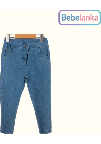 Kız Çocuk Ayçiçeği Nakışlı Düğmeli Gömlek ve Esnek Kot Pantolon 2'li Takım modelleri