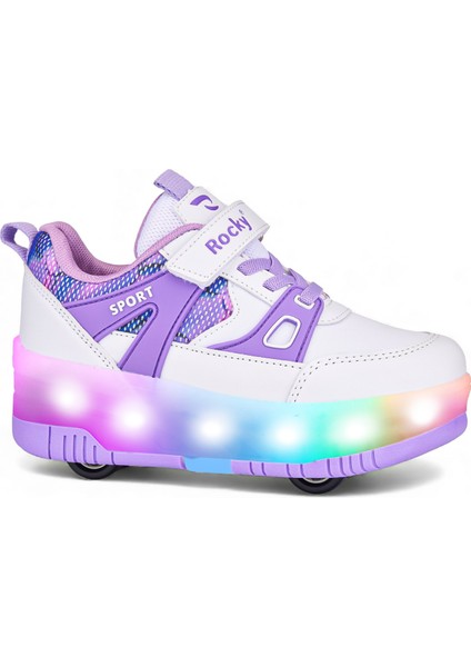 Patenli Cırtlı Işıklı Spor Ayakkabısı 4 Tekerlekli Paten –ışıkları On/off Tuşlu modelleri