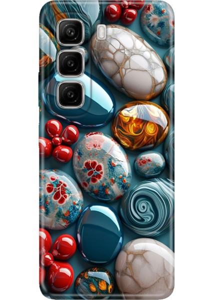 Infinix Hot 50 Pro 4g Kılıf Desenli Baskılı Tpu Rubber Kapak Çakıl Taşları