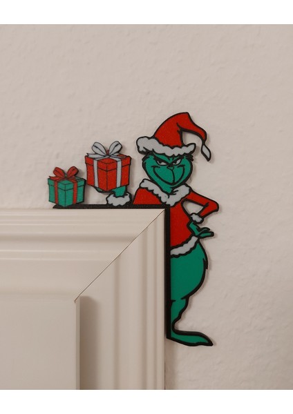 Grinch Temalı Kapı Köşesi Dekoru