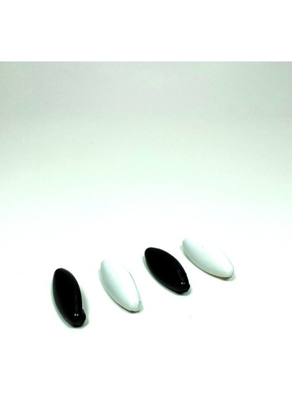 4 Adet Plastik Çengelli Eşarp ve Şal Iğnesi Siyah Beyaz 4 cm