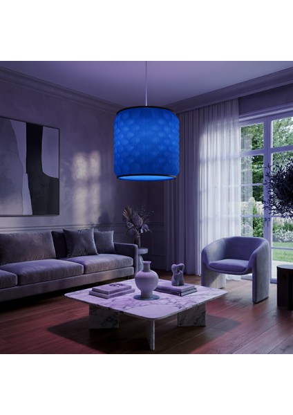 Dokulu Zarafet Premium Abajur Başlığı ile Modern Beyaz Sarkıt Lamba