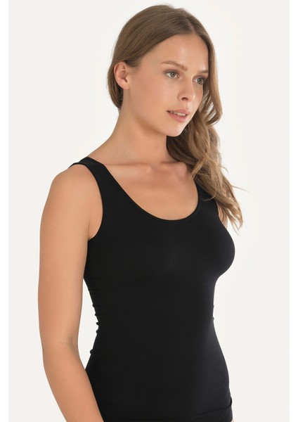 Kalın Askılı Likralı Dikişsiz Kadın Atlet – Yumuşak ve Rahatsız Etmeyen Esnek Kumaş indirimleri