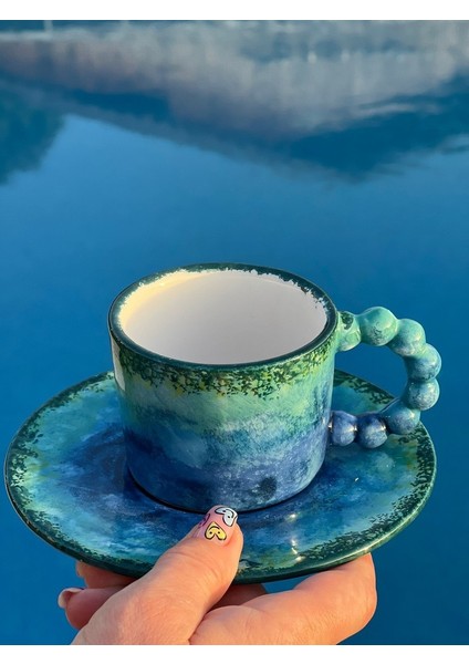 Boncuk Kulp Deniz Temalı El Yapımı Fincan fiyatları