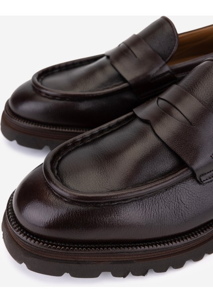 Erkek Hakiki Deri Kahverengi Loafer Ayakkabı 537 3818 Erk Ayk SK25-26 Kahve Dr modelleri