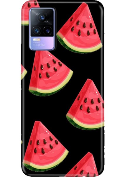 Vivo V21E Kılıf Desenli Baskılı Tpu Rubber Kapak Karpuz Dilimi