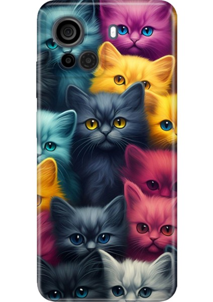 Casper Via F30 Kılıf Desenli Baskılı Tpu Rubber Kapak Kedi Ordusu