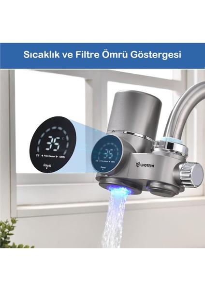 Dijital Musluk Suyu Filtresi Su Arıtma ve Dezenfeksiyon Cihazı – LED Ekranlı 8 Aşamalı Filtre fiyatları