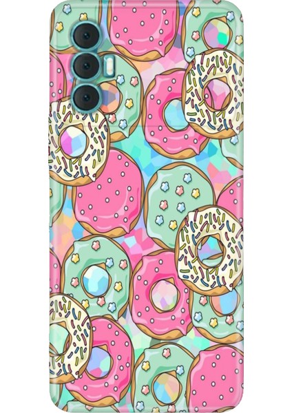 Tecno Spark 8 Pro Kılıf Desenli Baskılı Tpu Rubber Kapak Donut