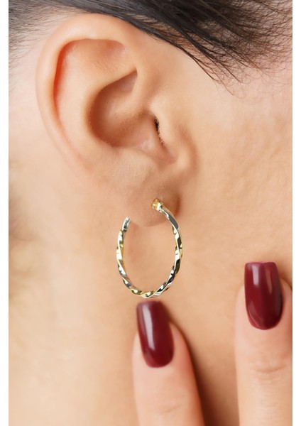 14 Ayar Altın Burgu Tasarım Halka Küpe fiyatları