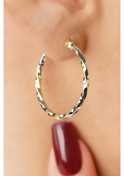 14 Ayar Altın Burgu Tasarım Halka Küpe modelleri