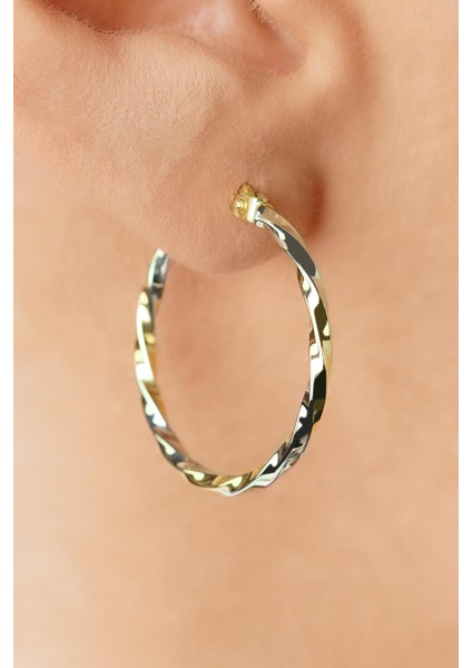 14 Ayar Altın Burgu Tasarım Halka Küpe fırsatları