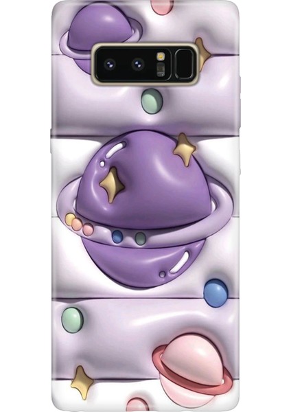 Samsung Galaxy Note 8 Kılıf Desenli Baskılı Tpu Rubber Kapak 3D Space