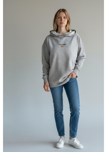 Banana Oversize Unisex Kapüşonlu Sweatshirt